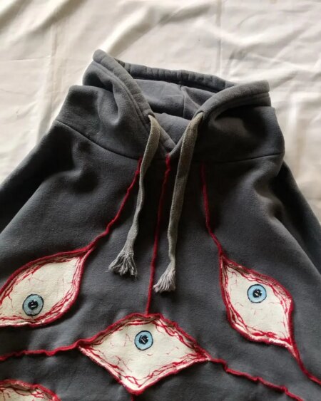 Y2K Eye Patchwork Loose hoodies