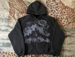 Castle Print Pattern Zipper Hoodie