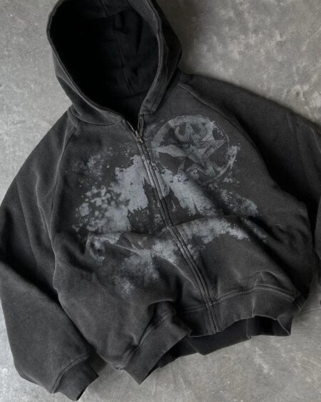Castle Print Pattern Zipper Hoodie