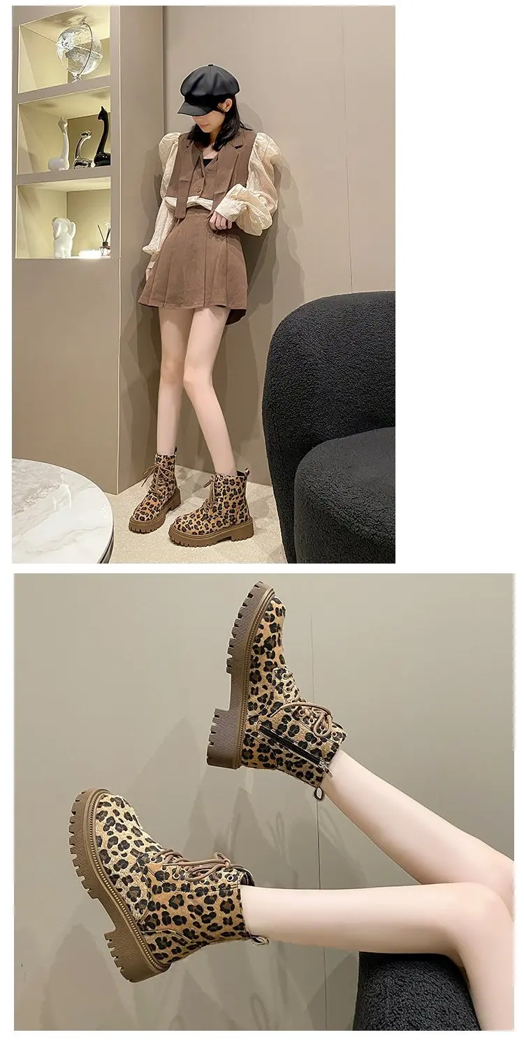 leopard print ankle boots