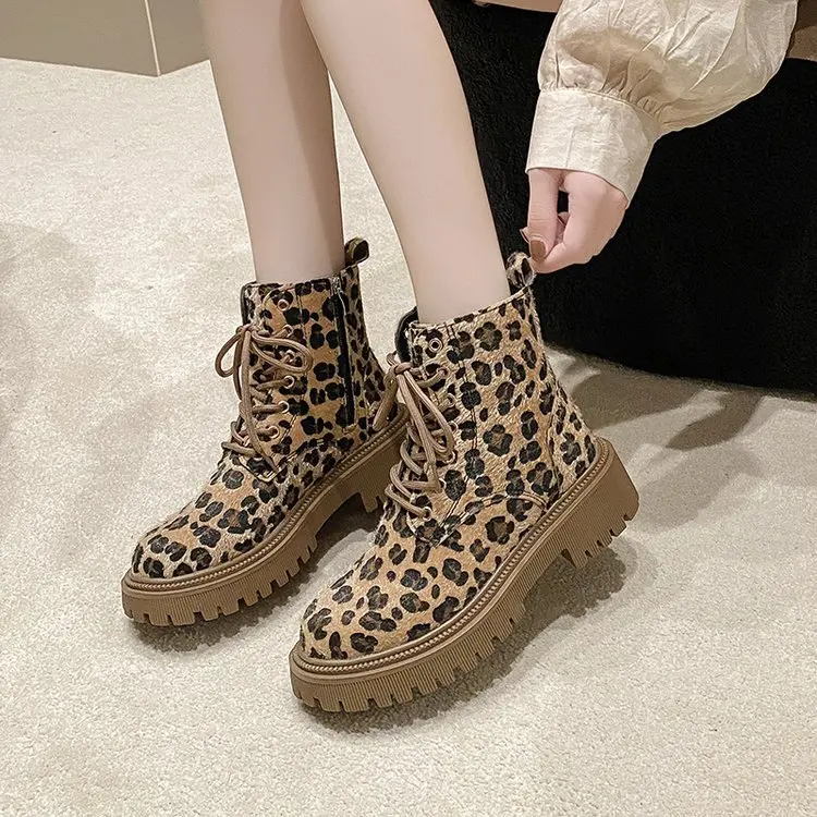 leopard print ankle boots