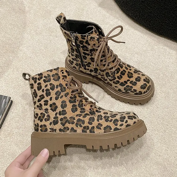 leopard print ankle boots