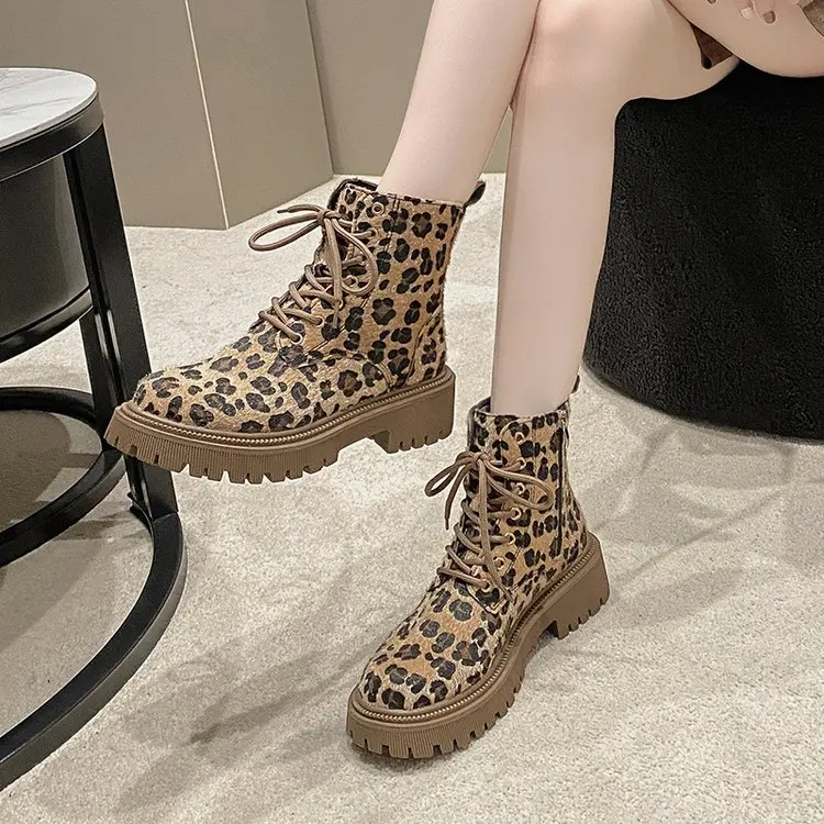 leopard print ankle boots