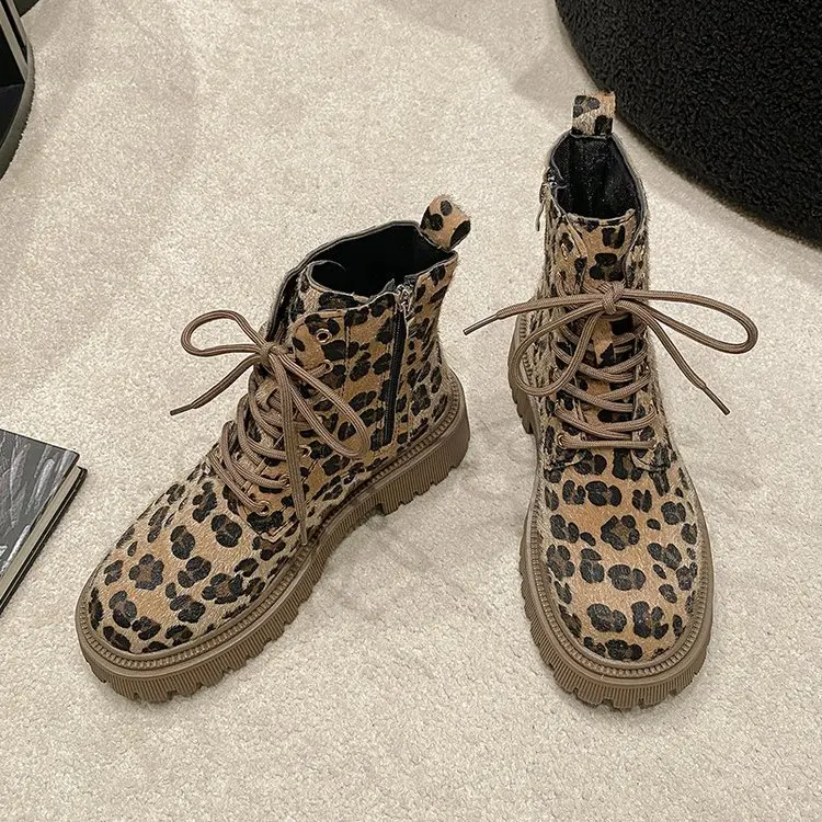 leopard print ankle boots