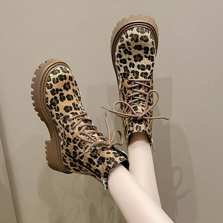 leopard print ankle boots