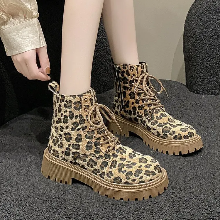 leopard print ankle boots