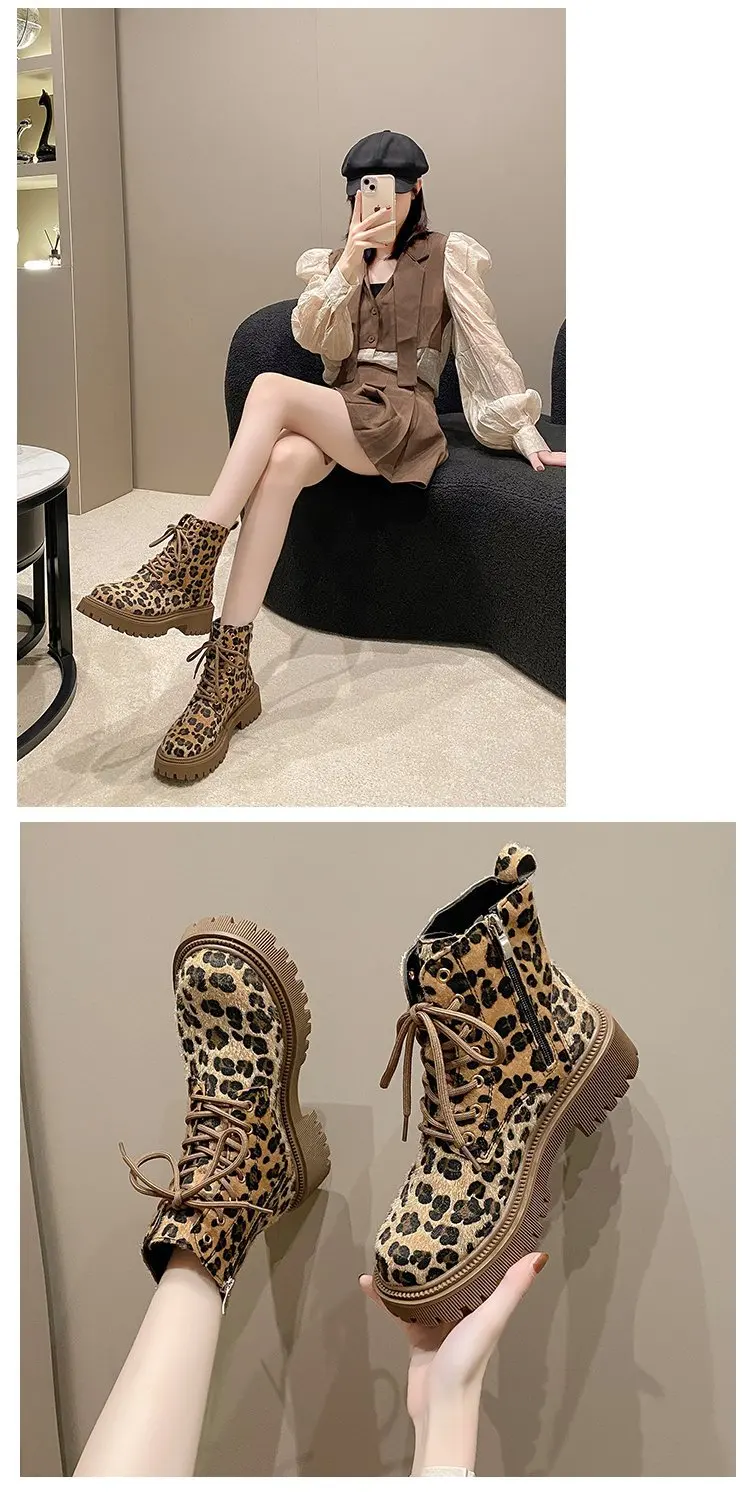 leopard print ankle boots