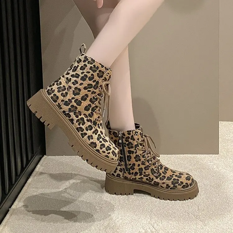leopard print ankle boots