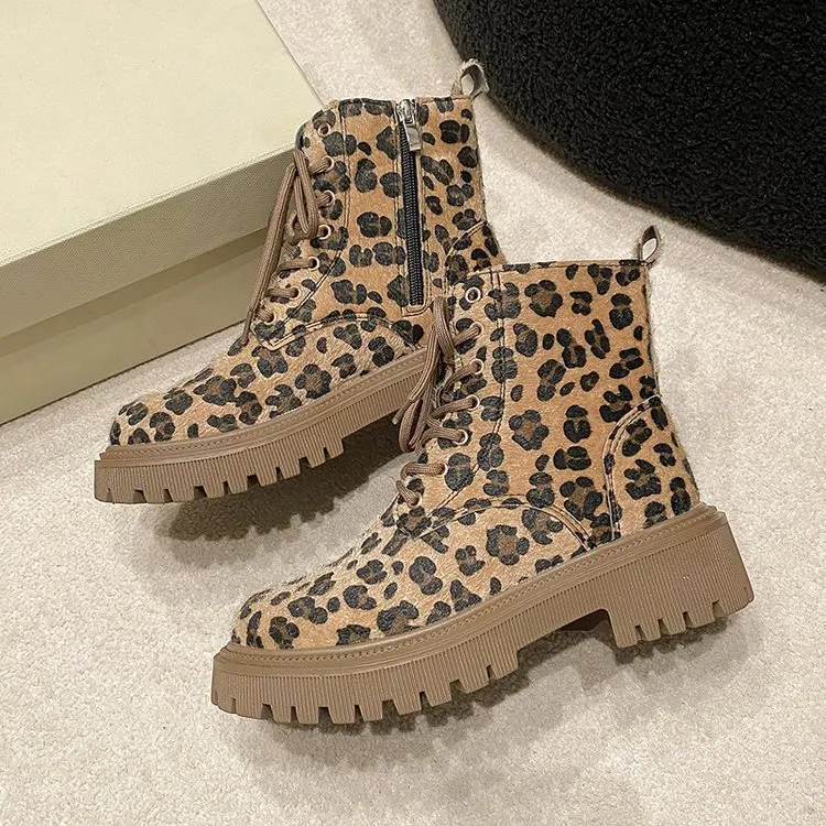 leopard print ankle boots
