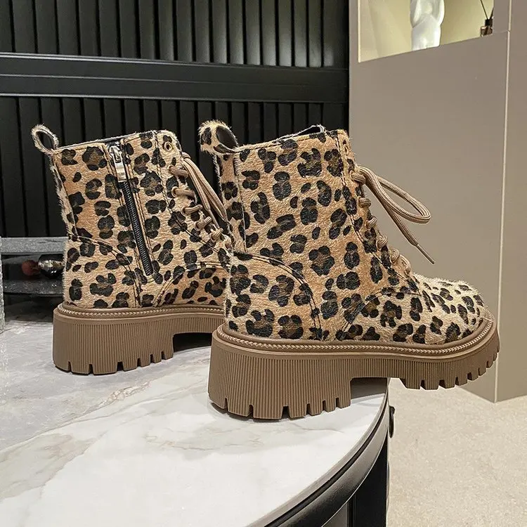 leopard print ankle boots