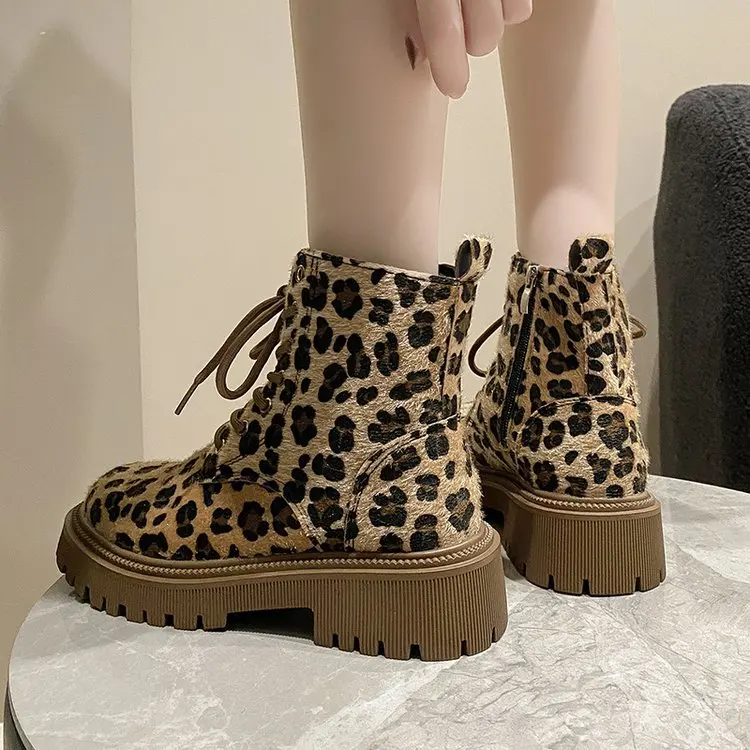 leopard print ankle boots