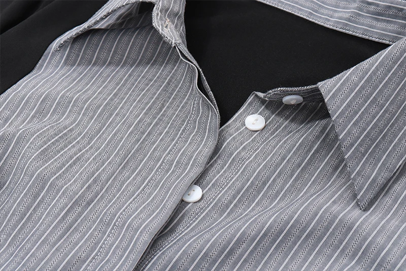 Polo-neck Skinny Stripe Crop Tops