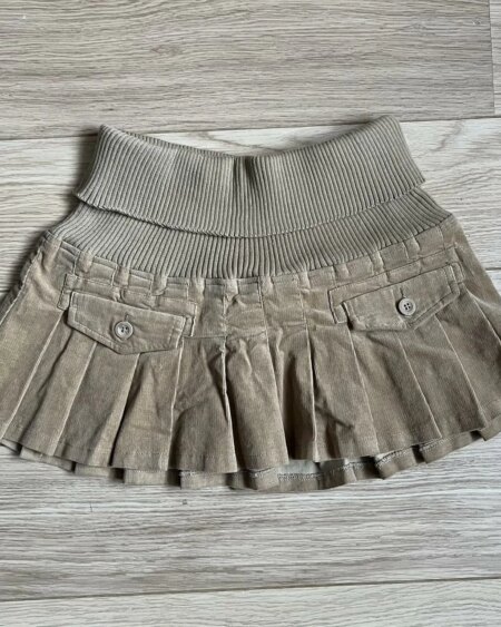 Y2K Ribbed Stretchy Waistband Mini Skirt
