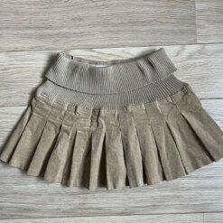 Y2K Ribbed Stretchy Waistband Mini Skirt