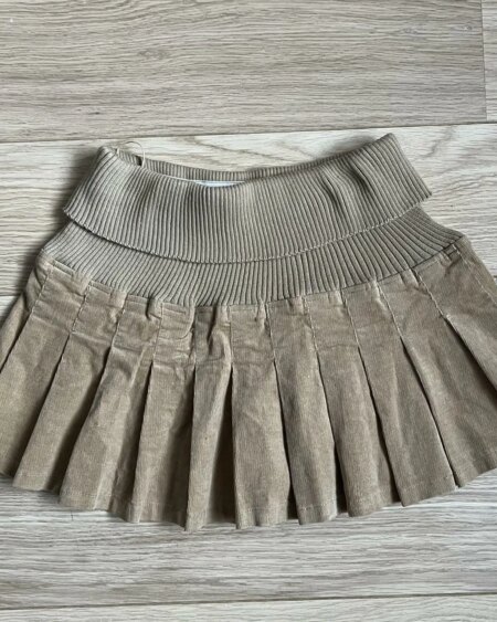 Y2K Ribbed Stretchy Waistband Mini Skirt