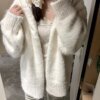 Casual White Knitted Cardigan