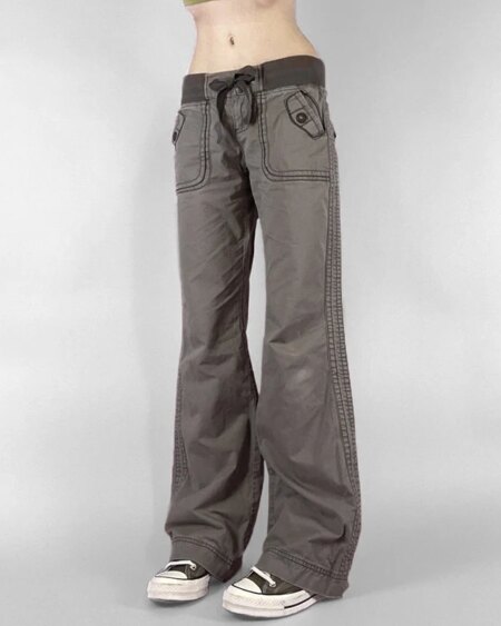 Downtown Girl Lace-up Mid-sied pant