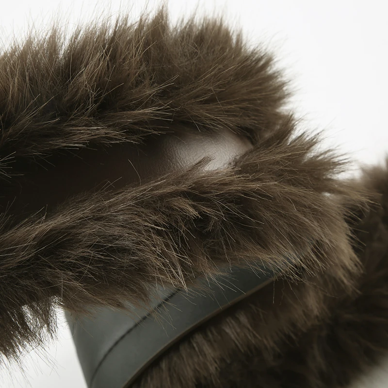 2000s Faux Fur Leather Belt