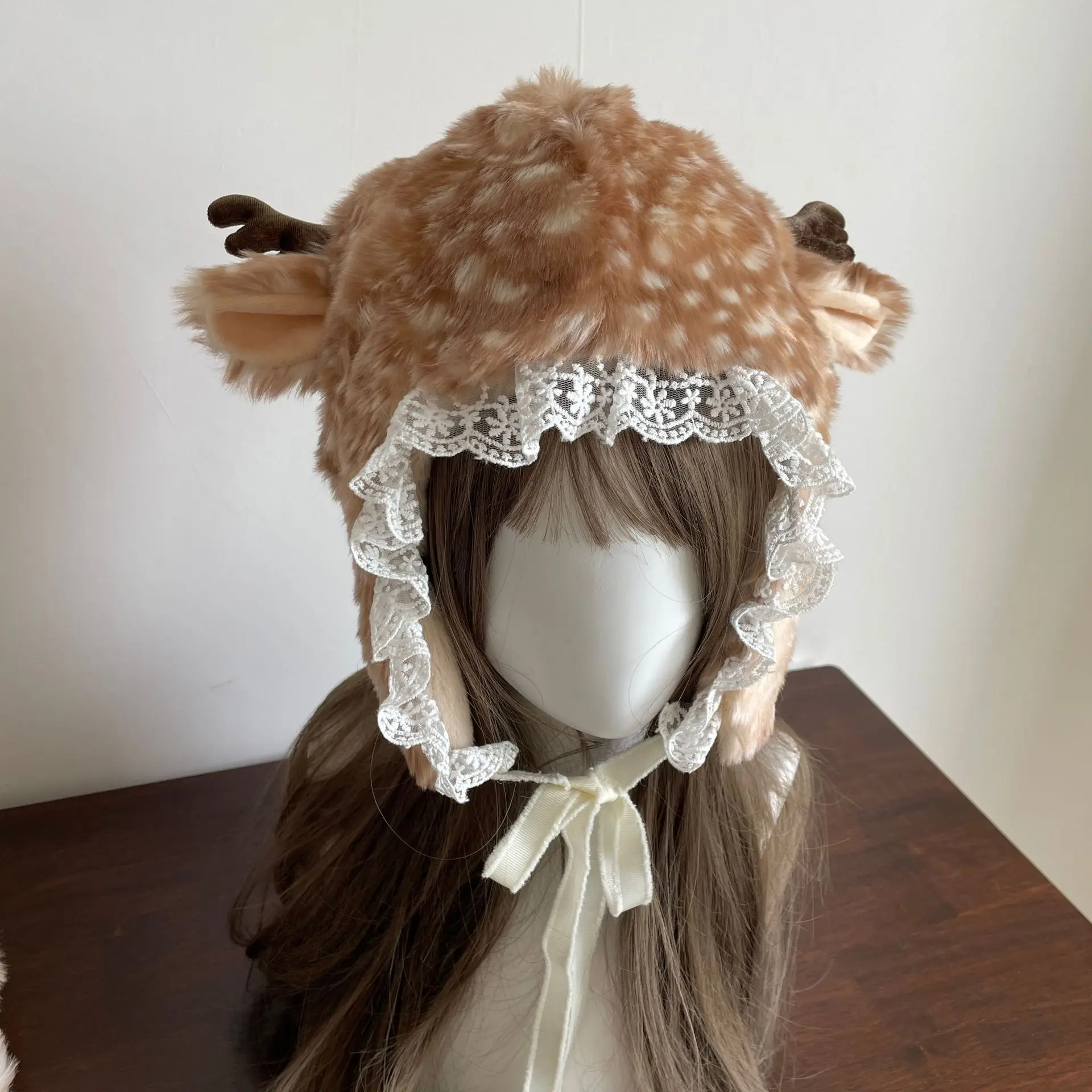 Plush Fluffy Hat Faux Fur Head-Winter Warm Ear leg warmers
