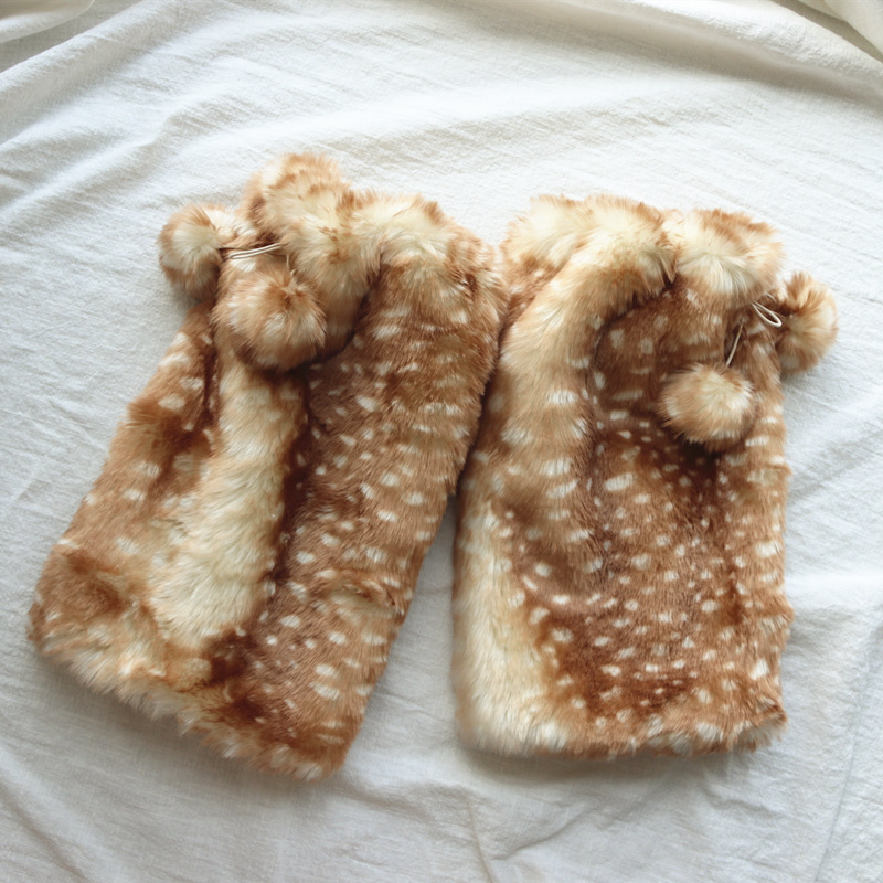 Plush Fluffy Hat Faux Fur Head-Winter Warm Ear leg warmers