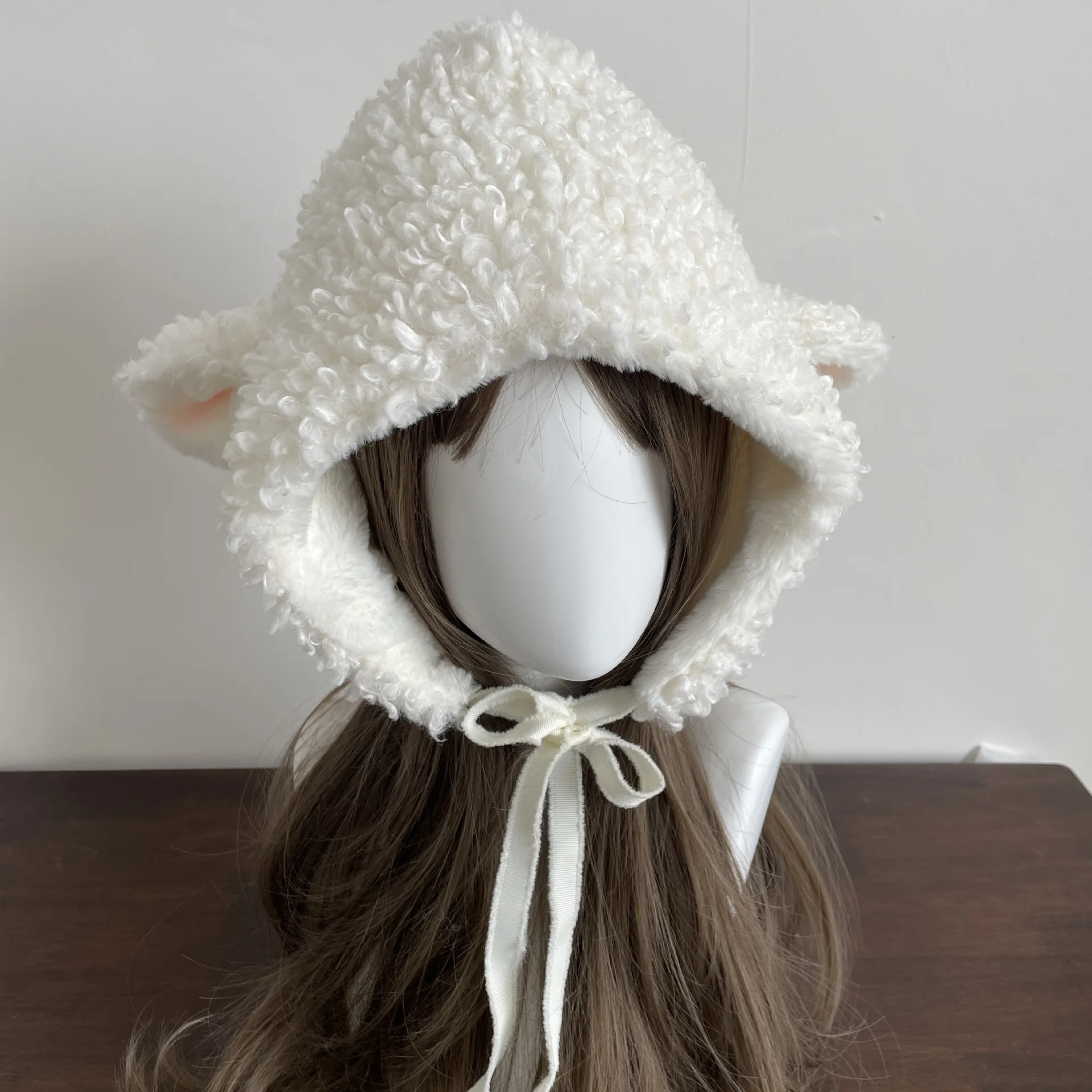 Plush Fluffy Hat Faux Fur Head-Winter Warm Ear leg warmers
