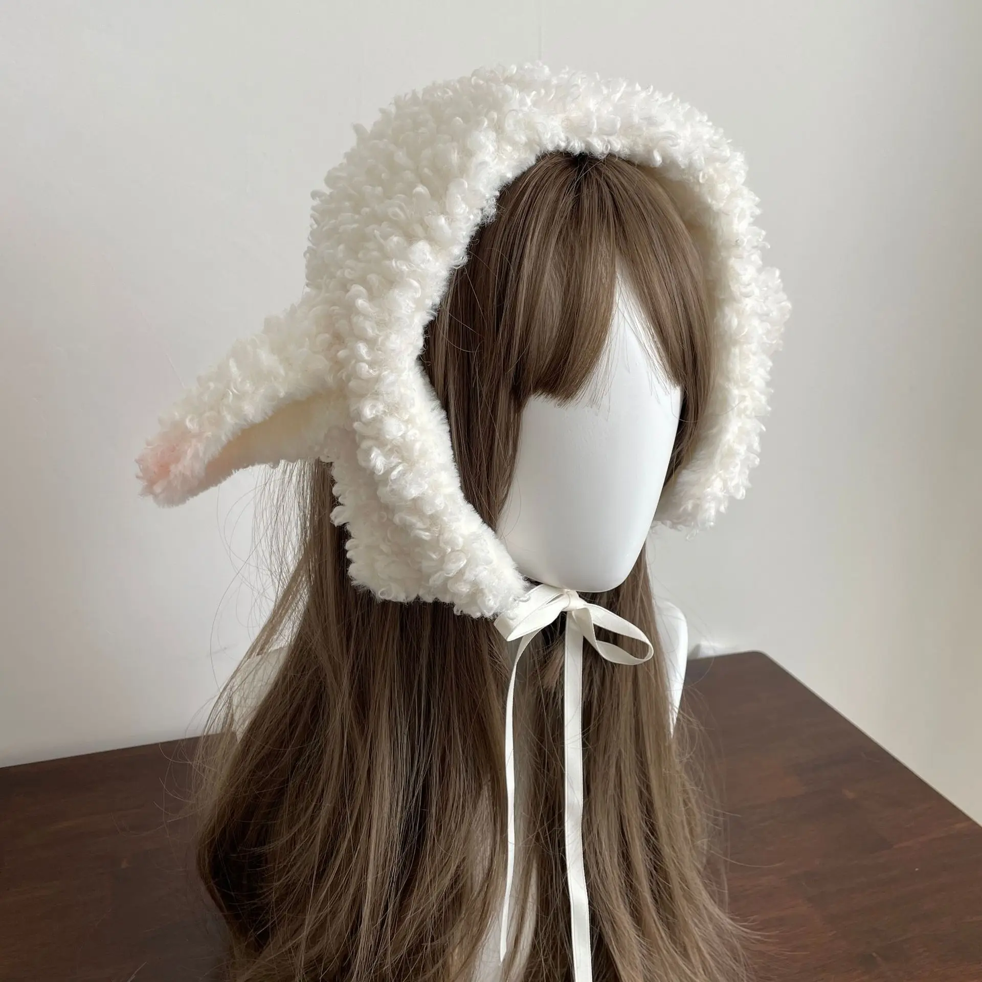 Plush Fluffy Hat Faux Fur Head-Winter Warm Ear leg warmers