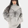 Fluffy Oversized Butterfly Zip Up Cardigan Fluffy Oversized Butterfly Zip Up Cardigan