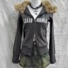 Fur collar warm hoodie