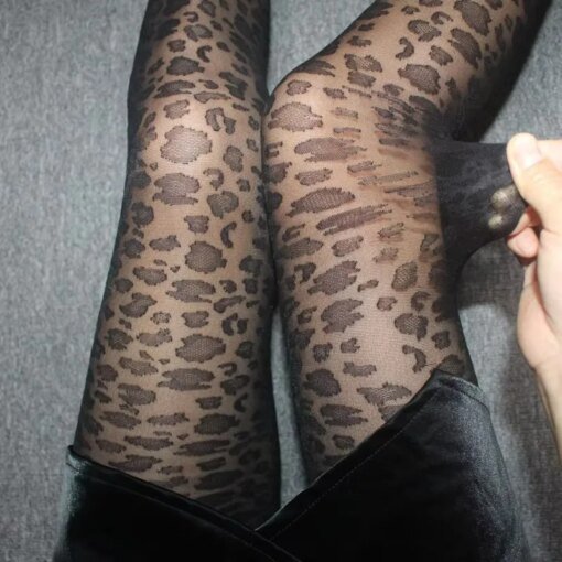 Leopard Thin Transparent Silky Pantyhose