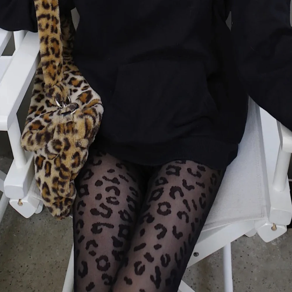 Leopard Thin Transparent Silky Pantyhose