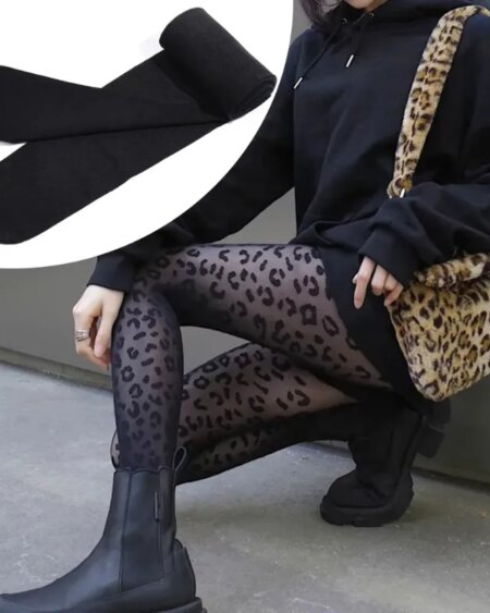 Leopard Thin Transparent Silky Pantyhose