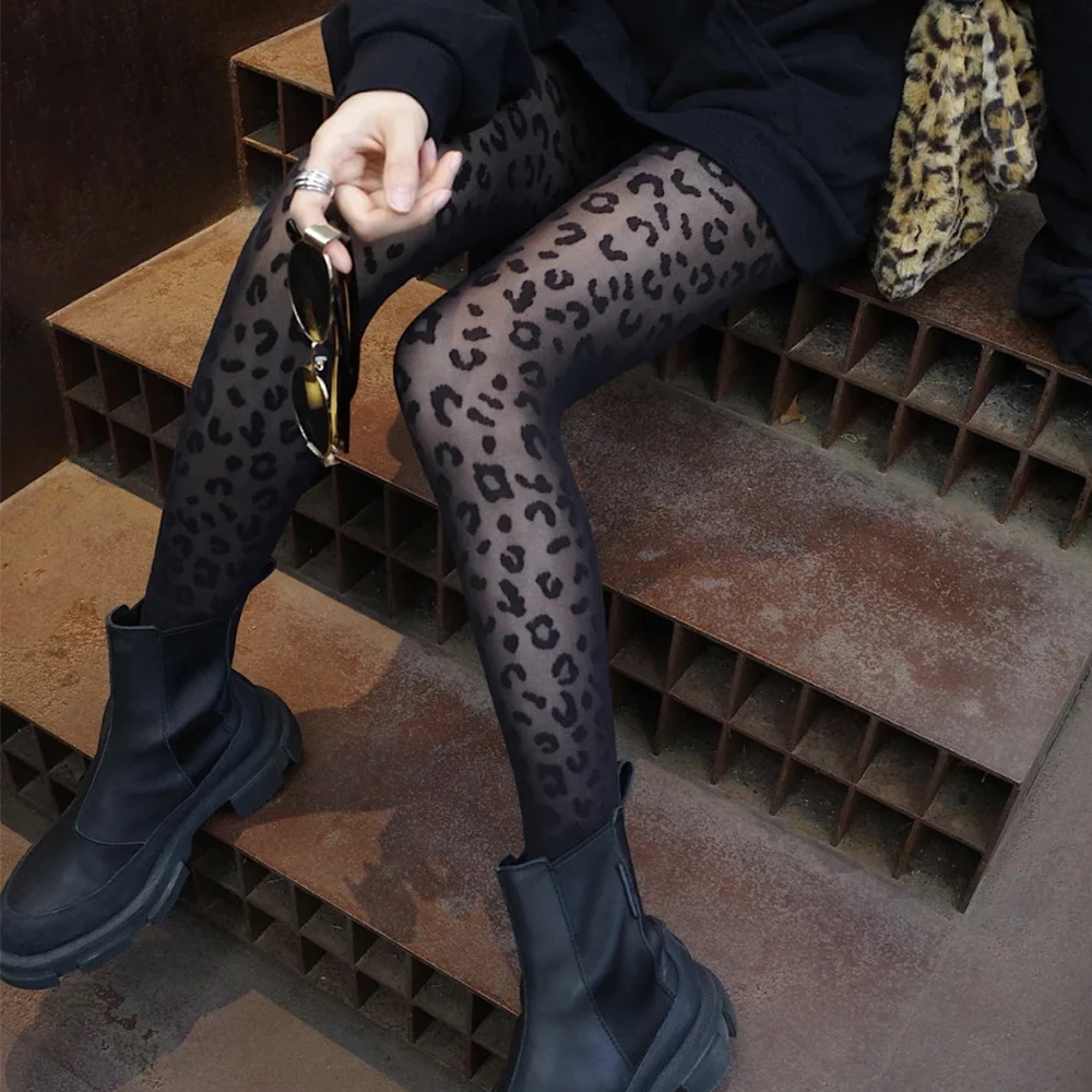 Leopard Thin Transparent Silky Pantyhose