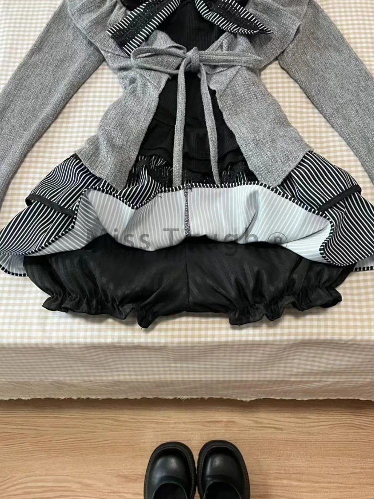 Aesthetic Vintage Lace Bow 3-piece set