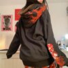 Grunge Skull Print Zip Up Hoodies