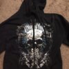 Grunge Skull Print Zip Up Hoodies