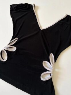 Vintage Hollow Out V Neck Backless Crop Top