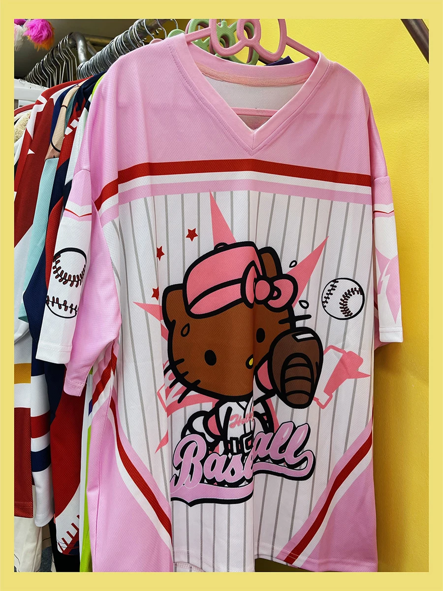 HelloKitty Sportswear V-neck Loose T-shirt