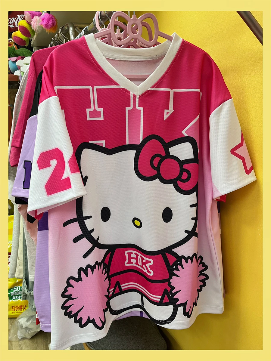 HelloKitty Sportswear V-neck Loose T-shirt