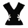 Petal Cutout Top — Black