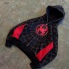 Spider Pattern Embroidery Zip Up Hoodie