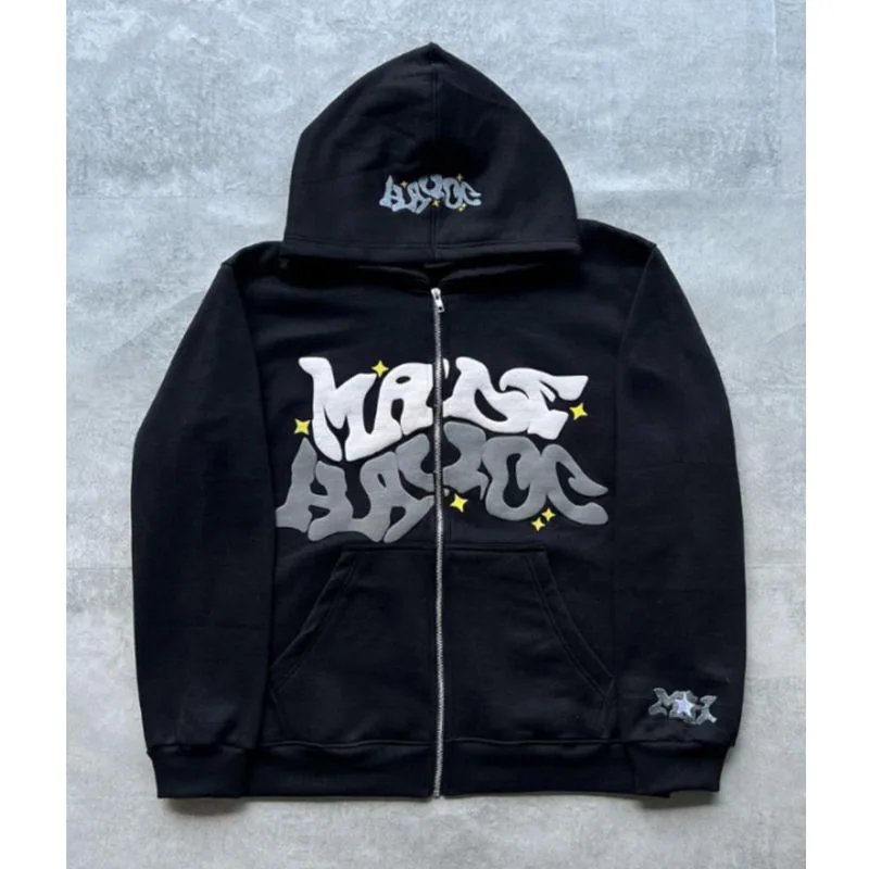 Colorful Letter Print Zipper Hoodie Colorful Letter Print Zipper Hoodie