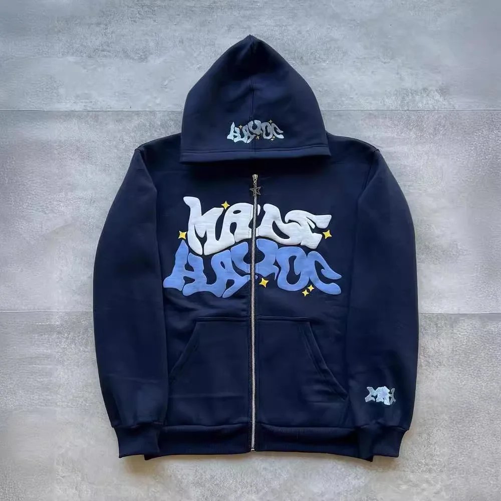 Colorful Letter Print Zipper Hoodie Colorful Letter Print Zipper Hoodie