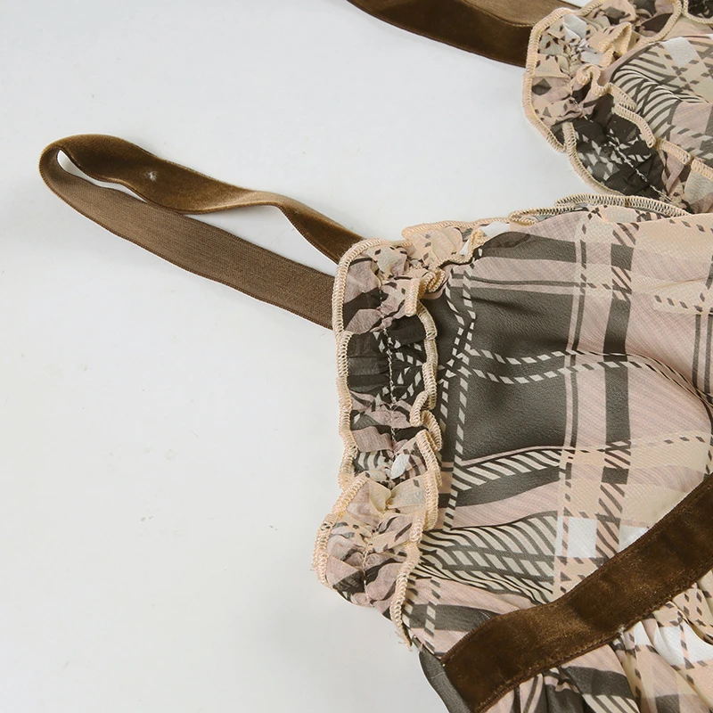 Preppy Aesthetic Plaid Mini Tank Dress