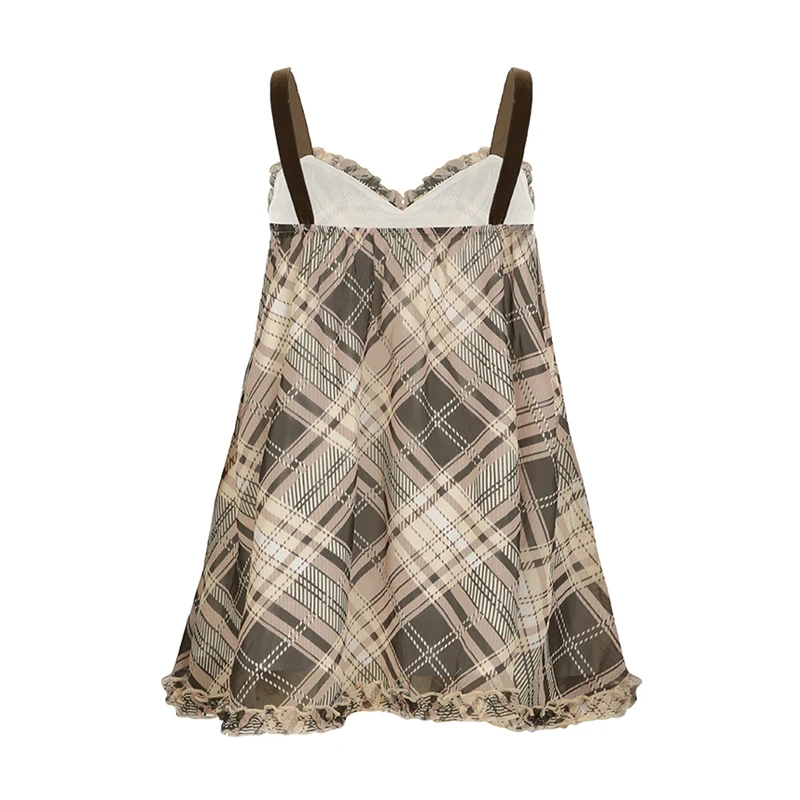 Preppy Aesthetic Plaid Mini Tank Dress