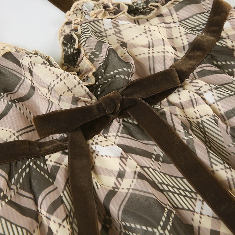 Preppy Aesthetic Plaid Mini Tank Dress