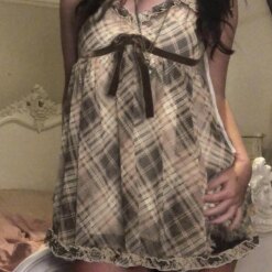 Preppy Aesthetic Plaid Mini Tank Dress