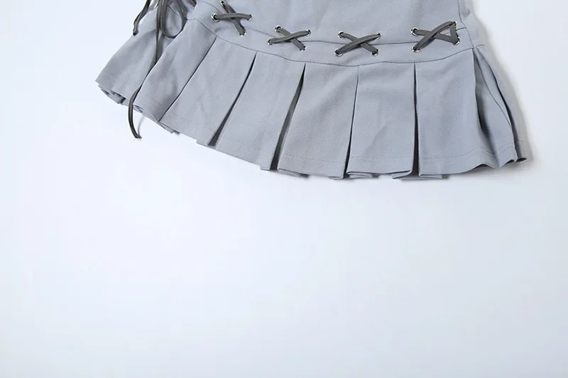 Y2K Asymmetrical Top & Pleated Mini Skirt Co-Ord