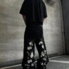 Vintage cherry blossom Embroidery Baggy jeans