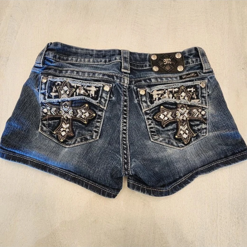 Goth Low Waist Mini Shorts