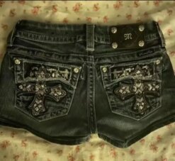 Goth Low Waist Mini Shorts